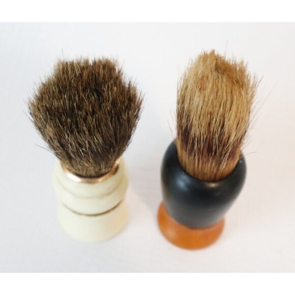 2 Vintage Shaving Brush  Badger Plastic & Bakelite Butterscotch 1930's - Picture 2 of 8